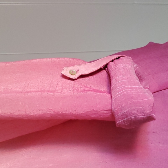 New Directions Ombre Peach Pink Blouse Longsleeve Medium - Picture 4 of 9